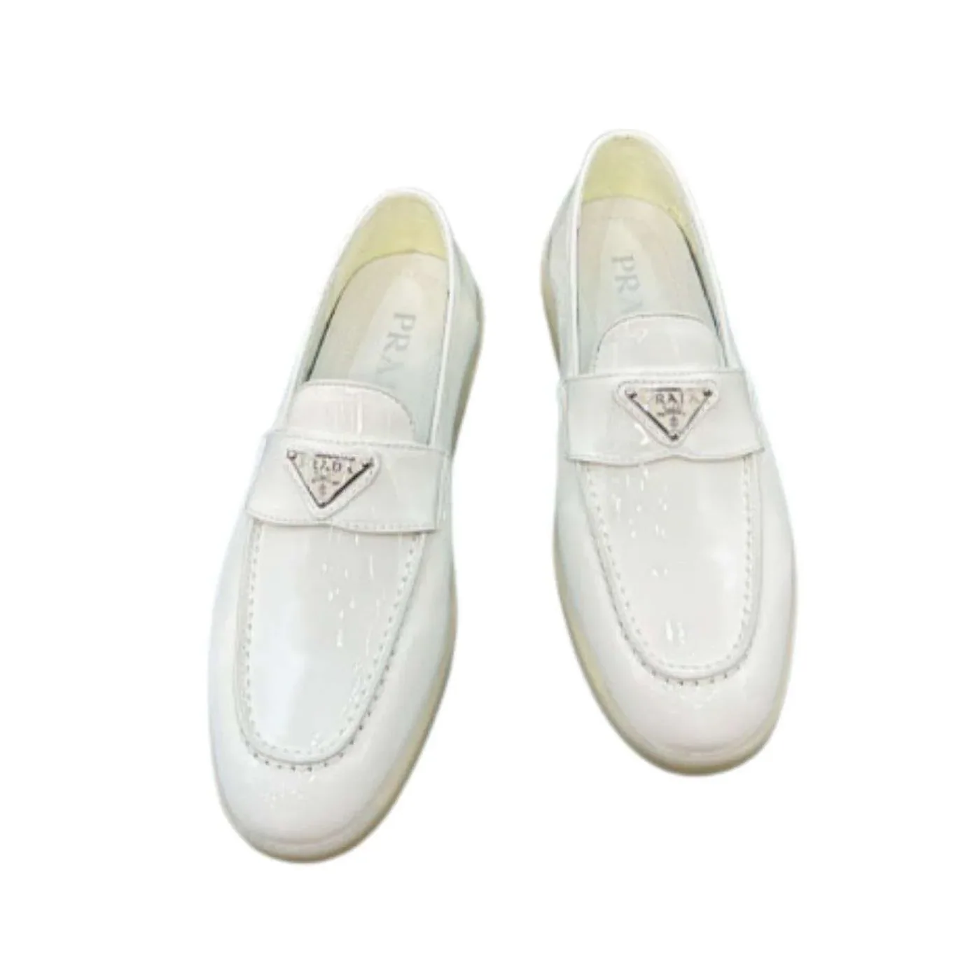 Prada Brushed Loafers White