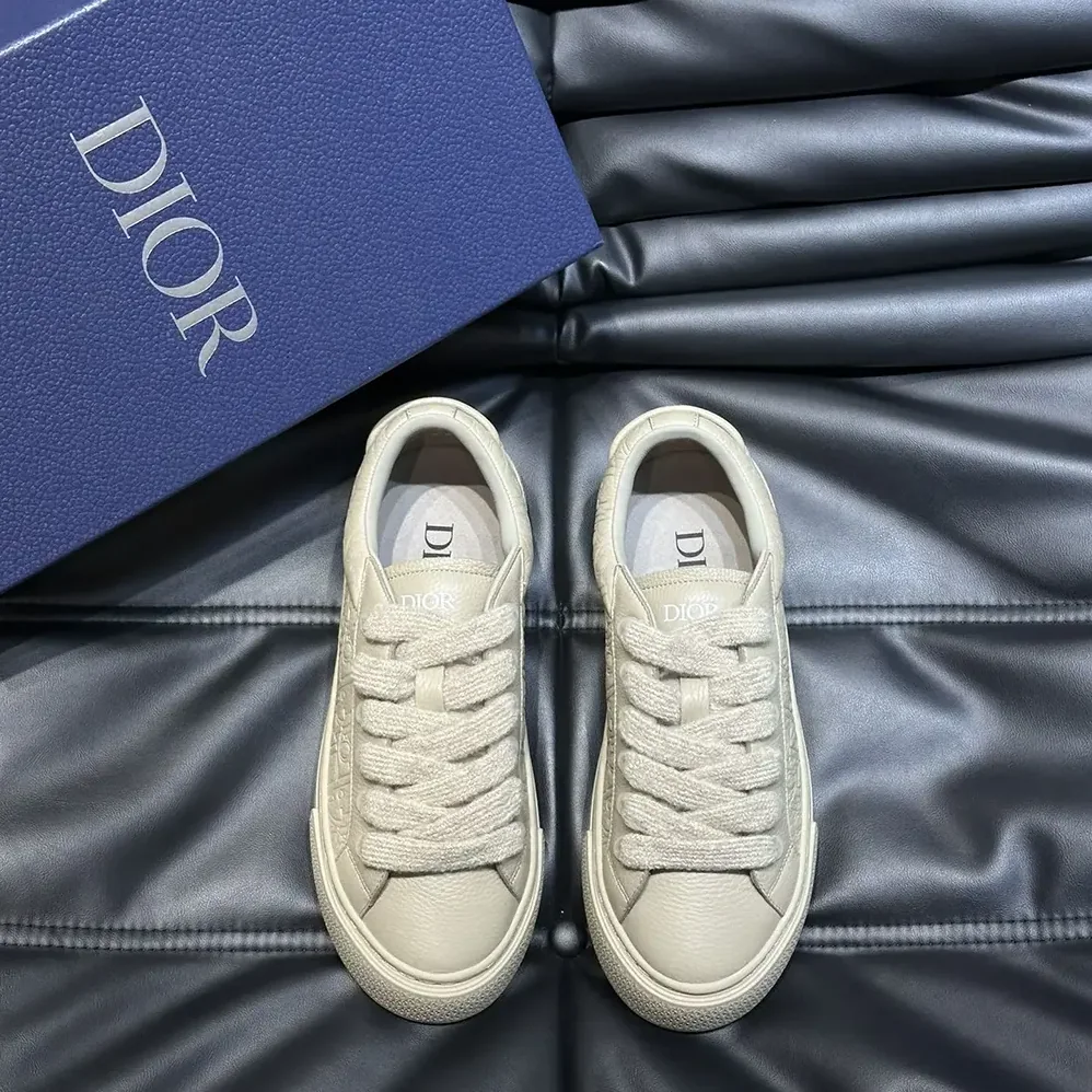 Dior B33 Sneaker Beige Grained Calfskin and Beige Dior Gravity Leather for Men Dior B33 Sneaker Beige Grained Calfskin and Beige Dior Gravity Leather for Men