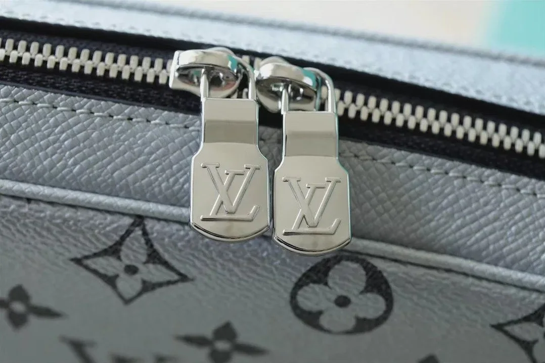 Louis Vuitton Outdoor Messenger Bag Monogram in Taiga Gunmetal Grey /