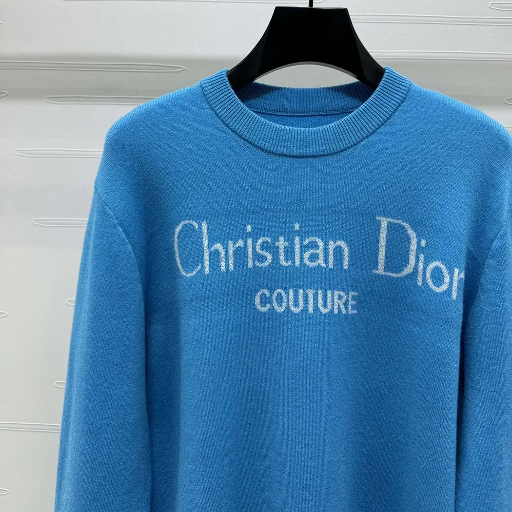 Dior Christian Dior Couture Sweater Blue Wool Blend for Women