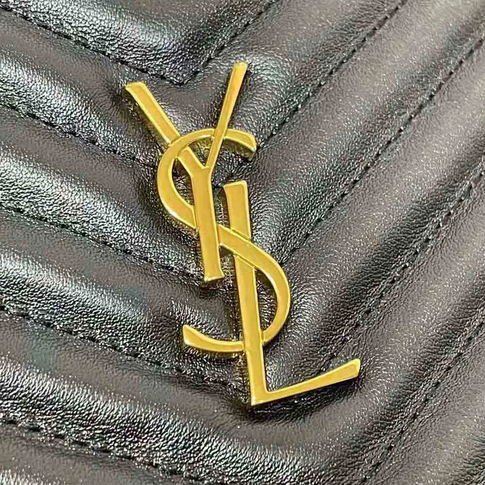 Saint Laurent YSL Monogram Document Holder in Matelasse Leather for Women in Black