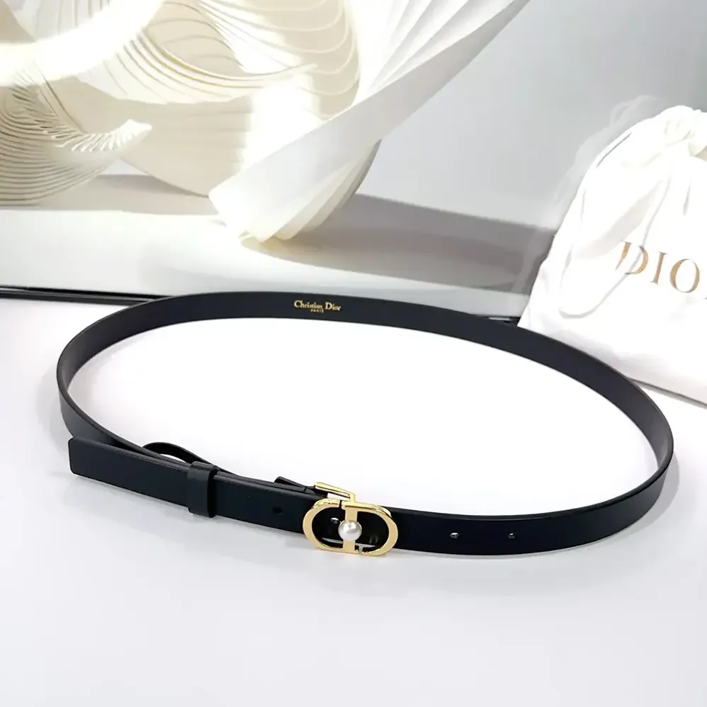 Dior 30 Montaigne Jolie Belt Black Smooth Calfskin 15 MM for Women Dior 30 Montaigne Jolie Belt Black Smooth Calfskin 15 MM for Women