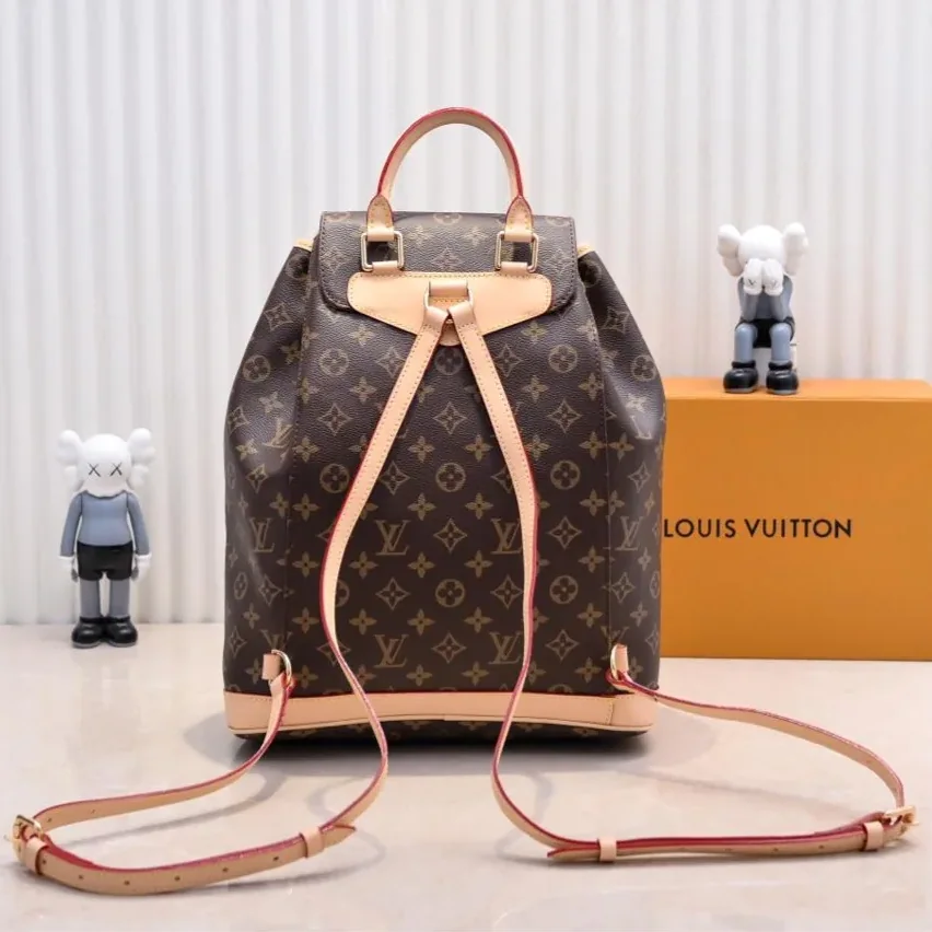 Louis Vuitton Montsouris MM Backpack in Brown Monogram Gold Hardware