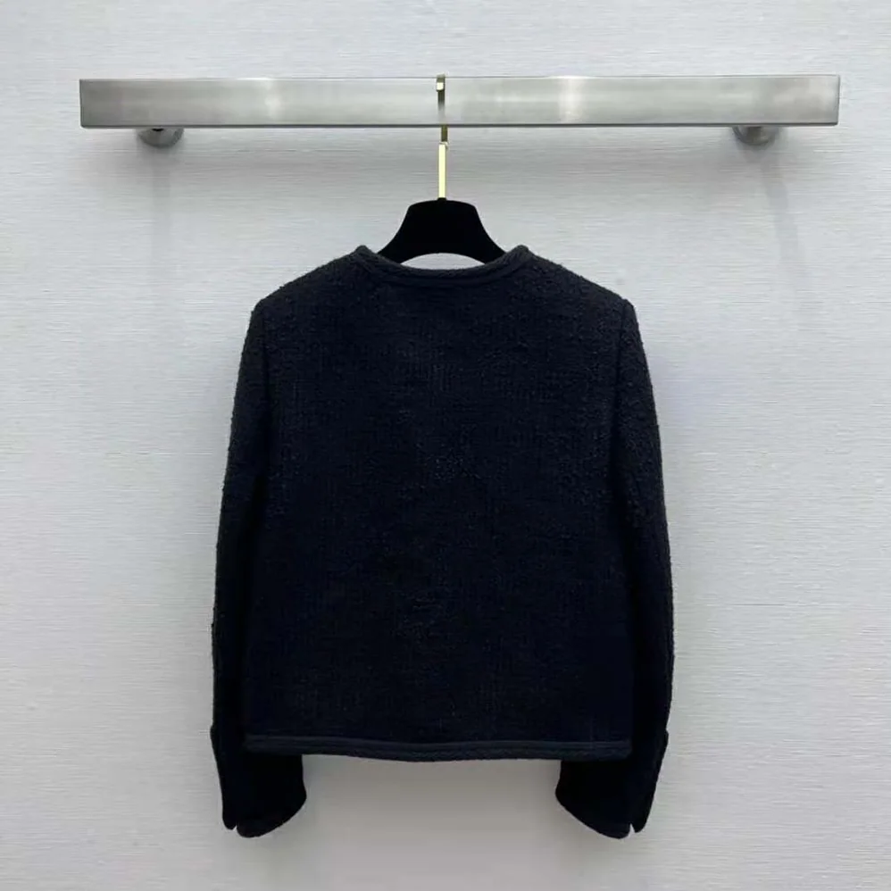 Celine Chasseur Jacket in Bouclette Natté for Women in Black Celine Chasseur Jacket in Bouclette Natté for Women in Black