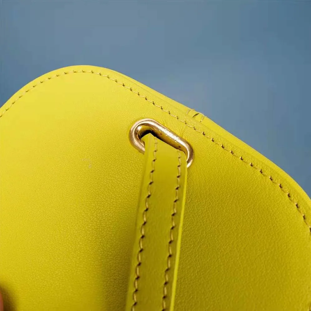 Celine Small Box Cuir Triomphe in Smooth Calfskin for Women in Yellow