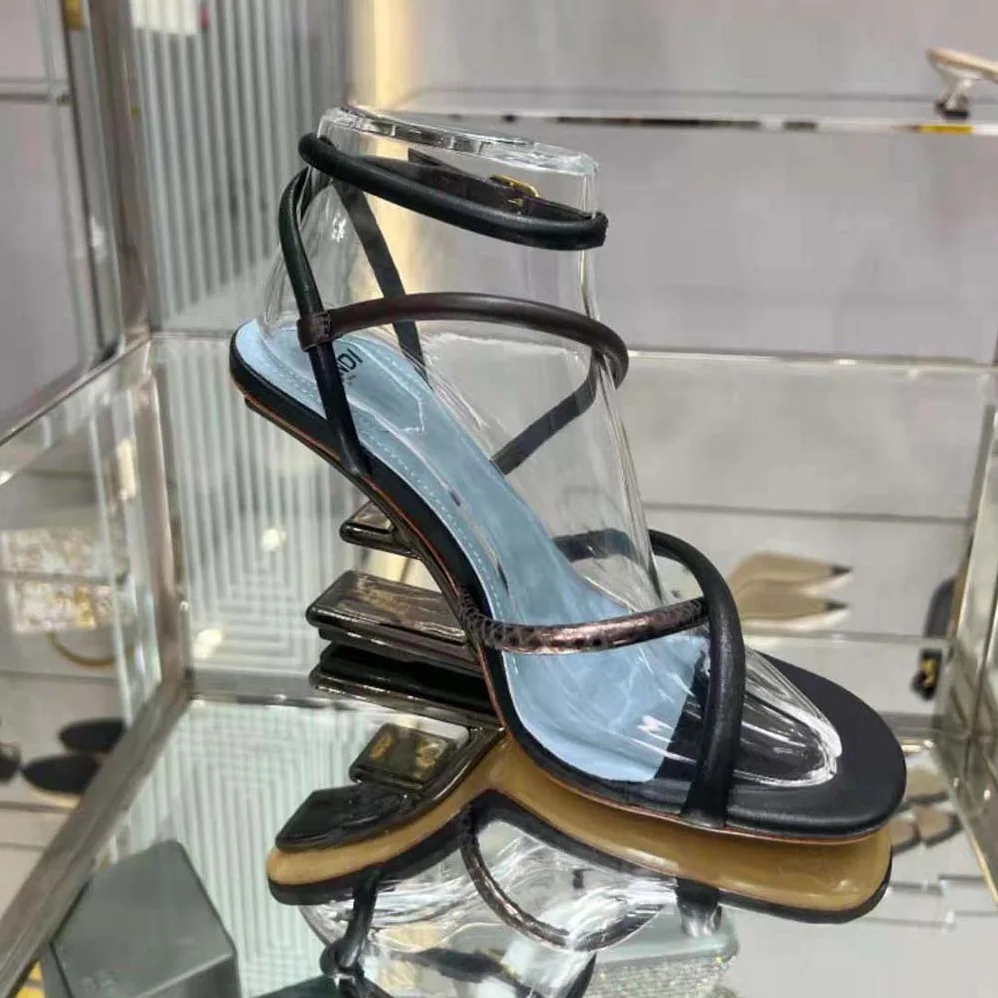 Fendi First Brown Nappa Leather High for Women in Heeled Sandals Fendi First Brown Nappa Leather High for Women in Heeled Sandals