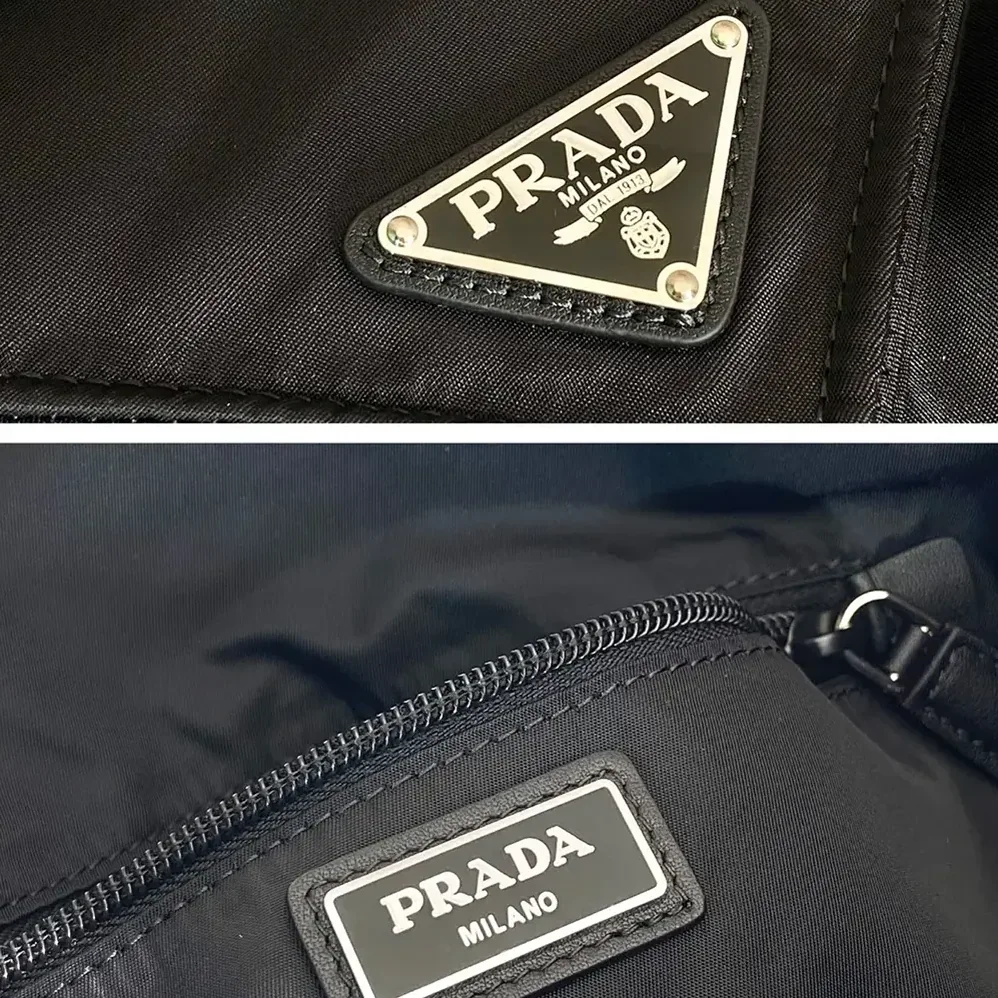 Prada Re-Nylon and Leather Tote Bag for Men in Black