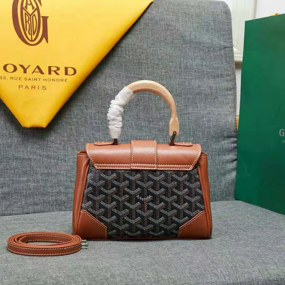 Goyard Sac Saïgon Souple Mini in Toile Goyardine & Chevroches Calfskin for Women in Brown Goyard Sac Saïgon Souple Mini in Toile Goyardine & Chevroches Calfskin for Women in Brown