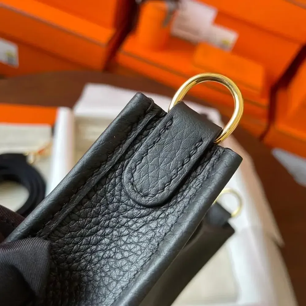 Hermes Evelyne 16 Amazone in Clemence Leather for Women in Black/Gold