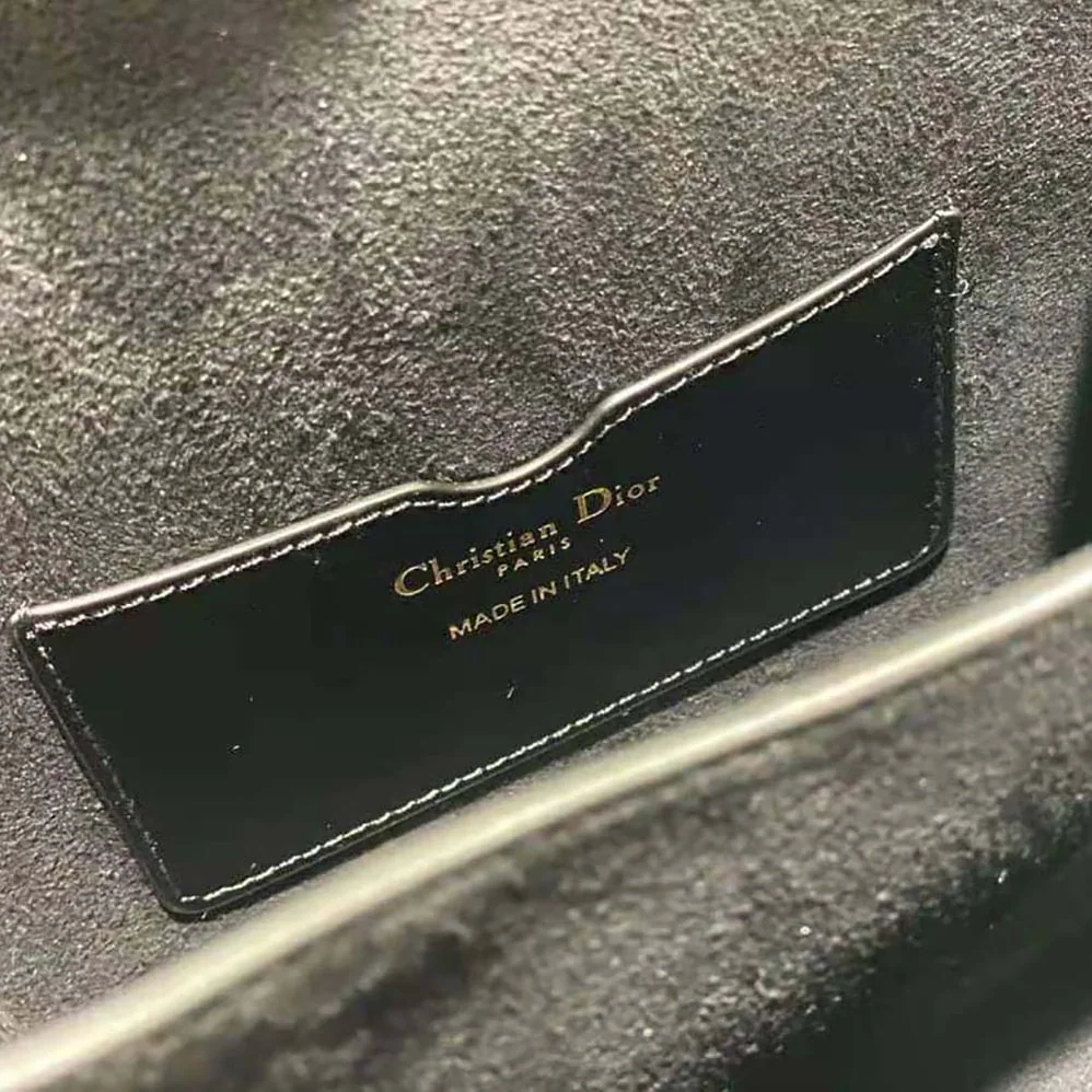 Dior Bobby Frame Bag Black Box Calfskin for Women