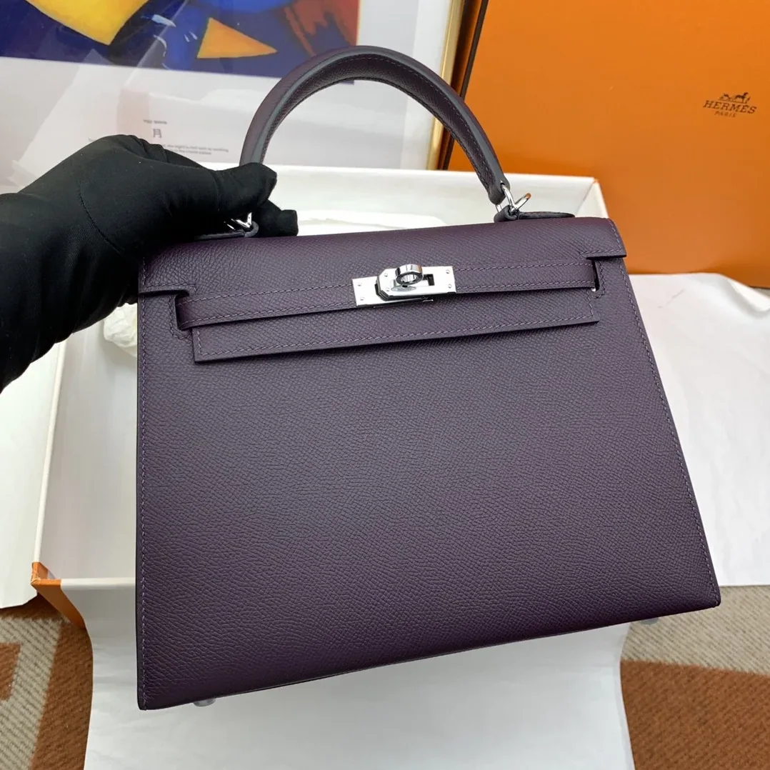 Hermes Kelly 25 Sellier Epsom Dark Purple Bag Hermes Kelly 25 Sellier Epsom Dark Purple Bag