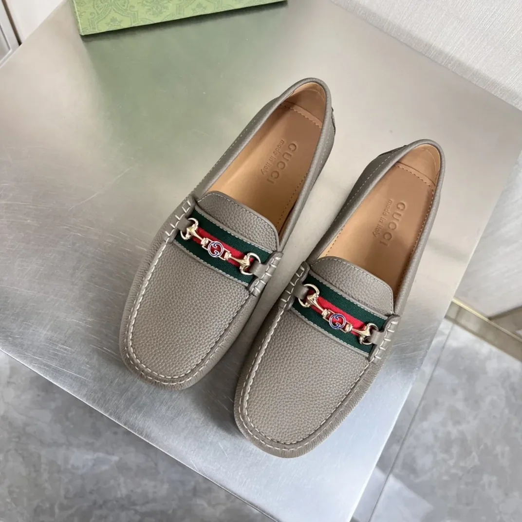 Gucci Loafers With Web Details Gray for Men Gucci Loafers With Web Details Gray for Men
