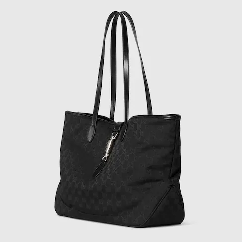 Gucci Jackie Medium Tote Bag in Black Silver Hardware Gucci Jackie Medium Tote Bag in Black Silver Hardware