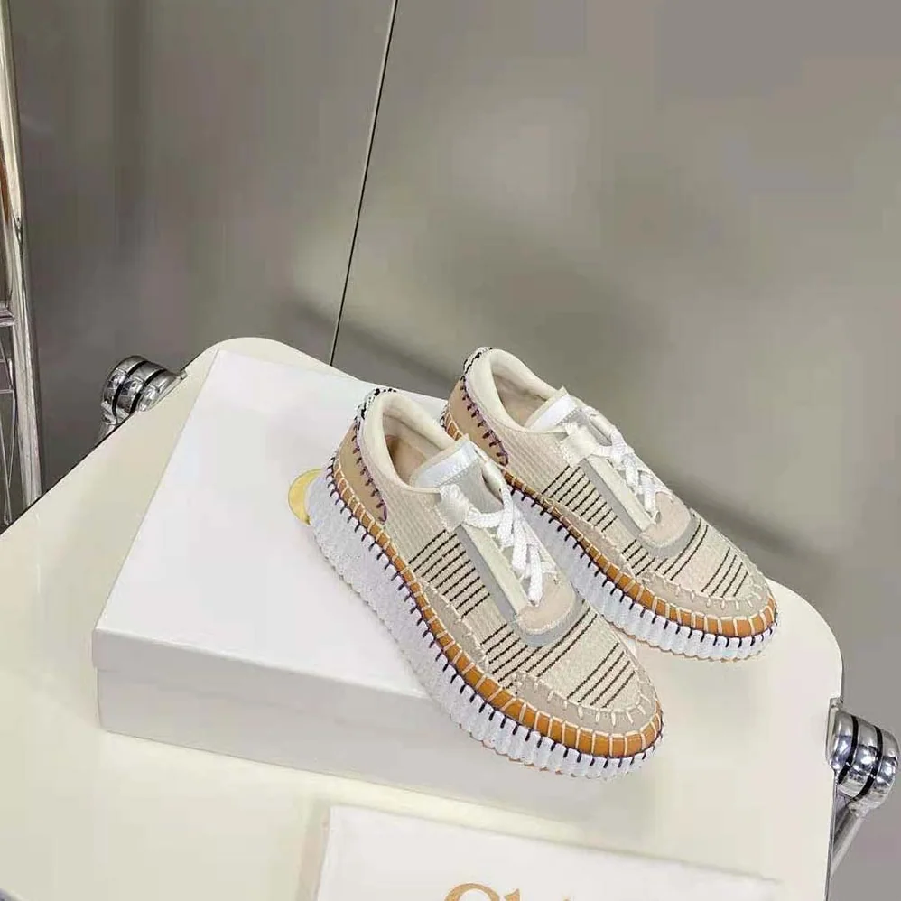 Chloe Nama Sneaker in Recycled Mesh for Women in Beige Chloe Nama Sneaker in Recycled Mesh for Women in Beige