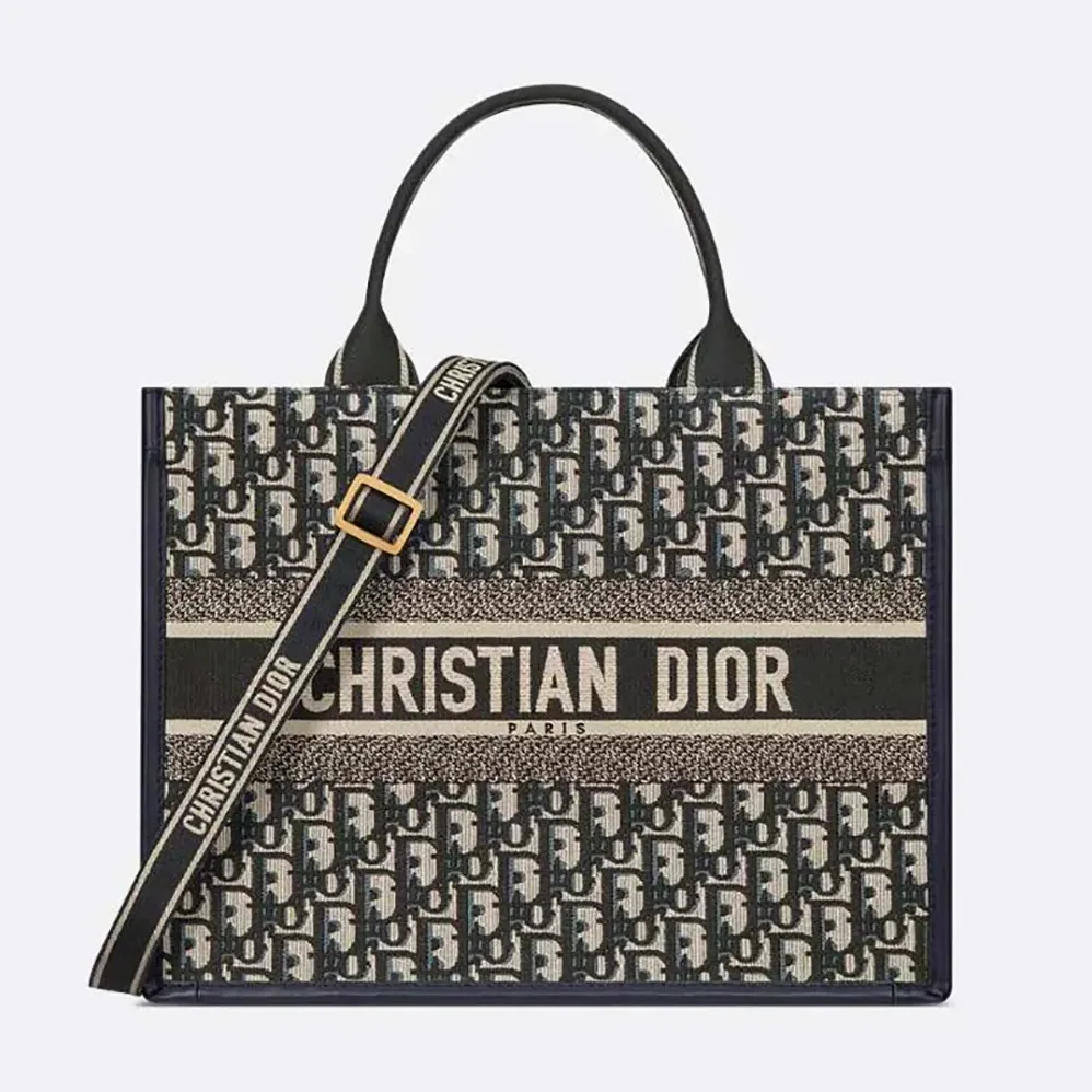 Dior Medium Dior Book Tote Blue Dior Oblique Embroidery and Calfskin for Women Dior Medium Dior Book Tote Blue Dior Oblique Embroidery and Calfskin for Women