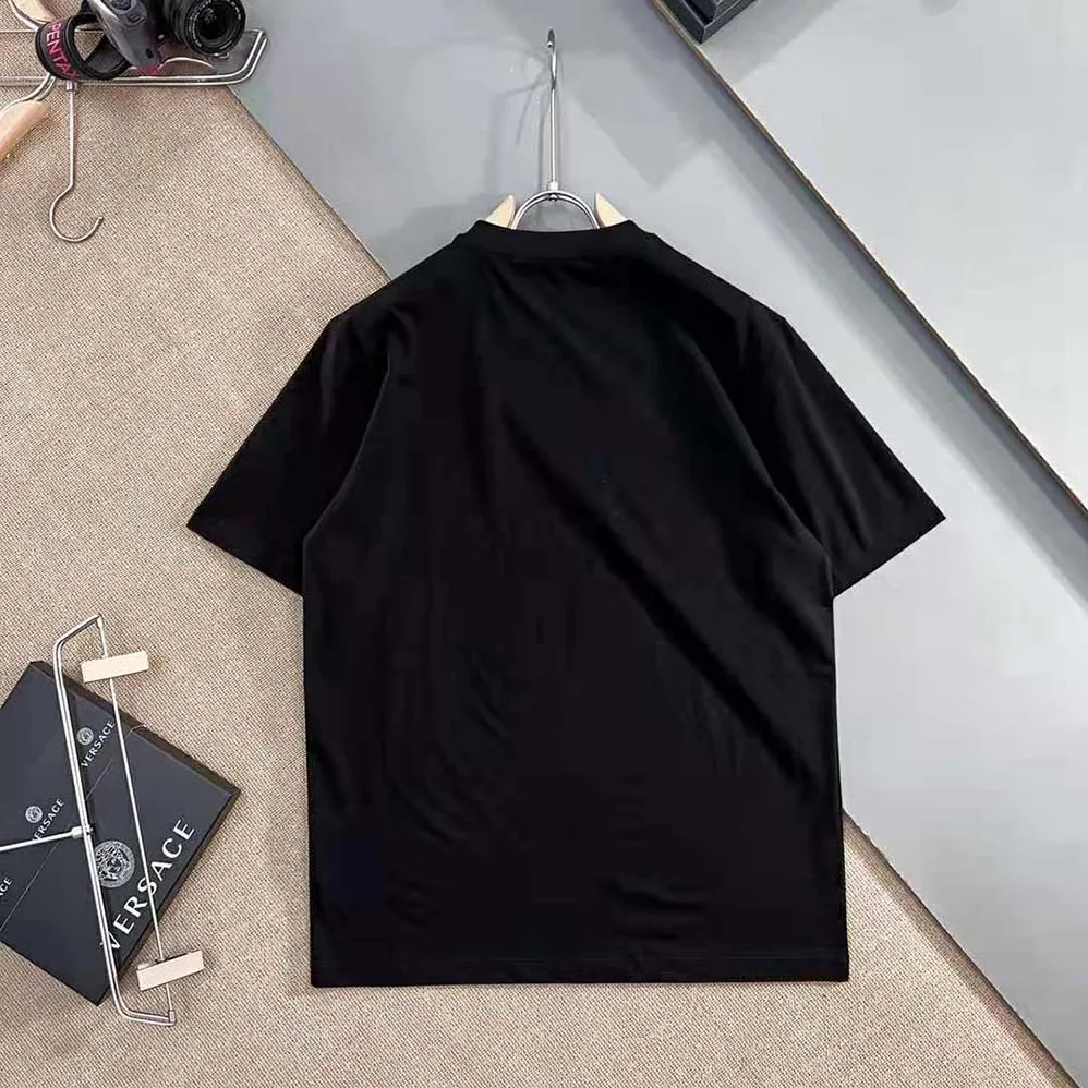 Versace Embellished Medusa T-shirt in Cotton for Women in Black