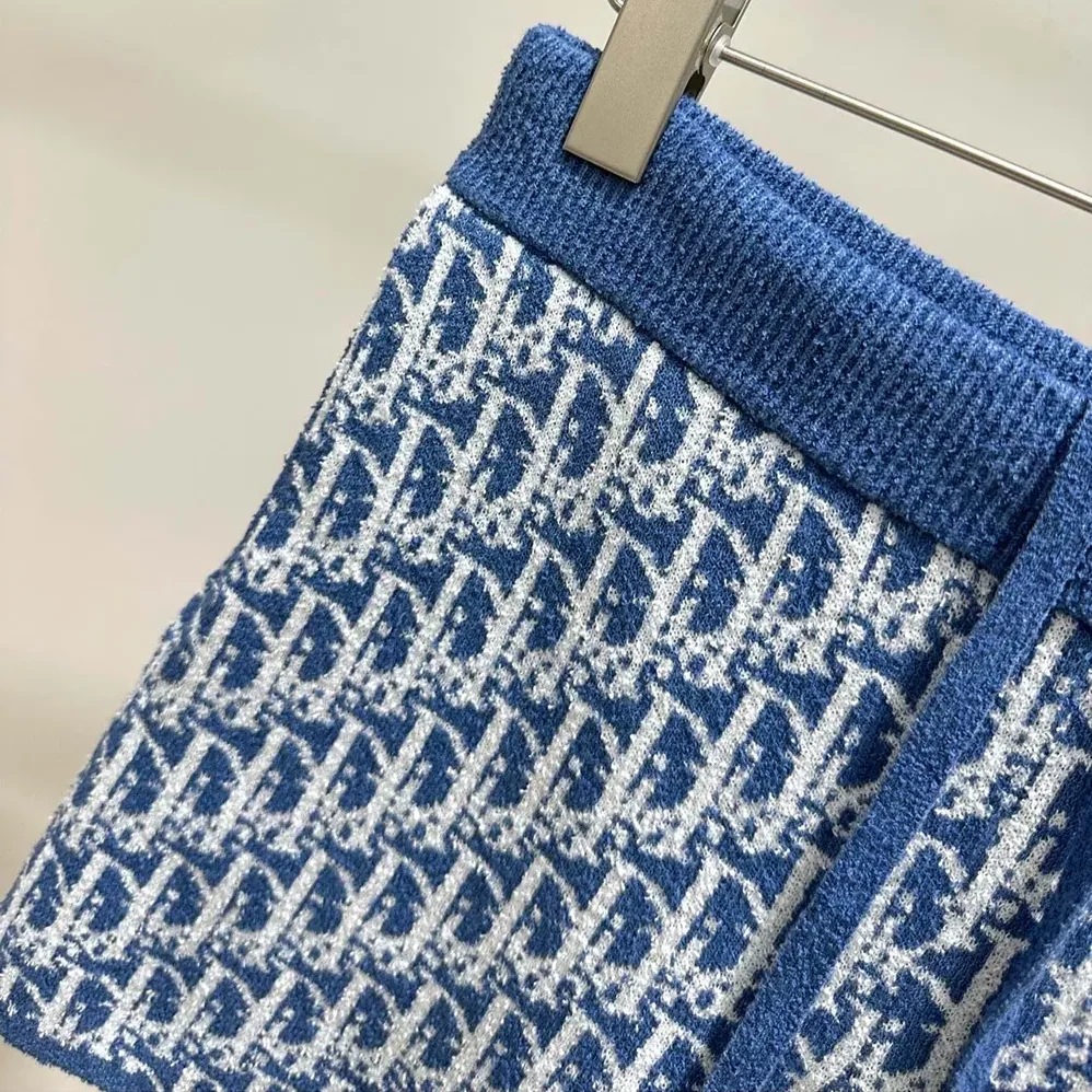 Dior Dioriviera Shorts Blue Spongy Dior Oblique Cotton for Women in Blend Jacquard Dior Dioriviera Shorts Blue Spongy Dior Oblique Cotton for Women in Blend Jacquard