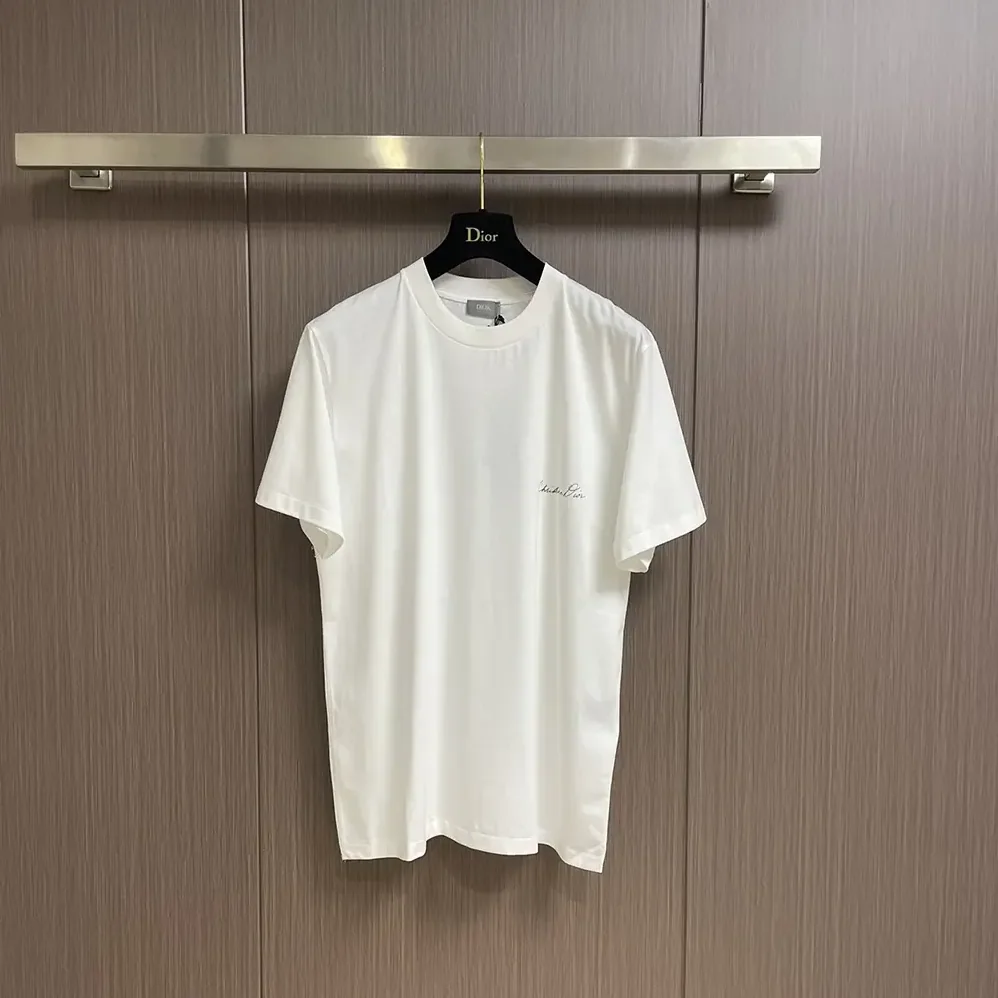 Dior Handwritten Christian Dior T-Shirt Relaxed Fit White Cotton Jersey for Women Dior Handwritten Christian Dior T-Shirt Relaxed Fit White Cotton Jersey for Women