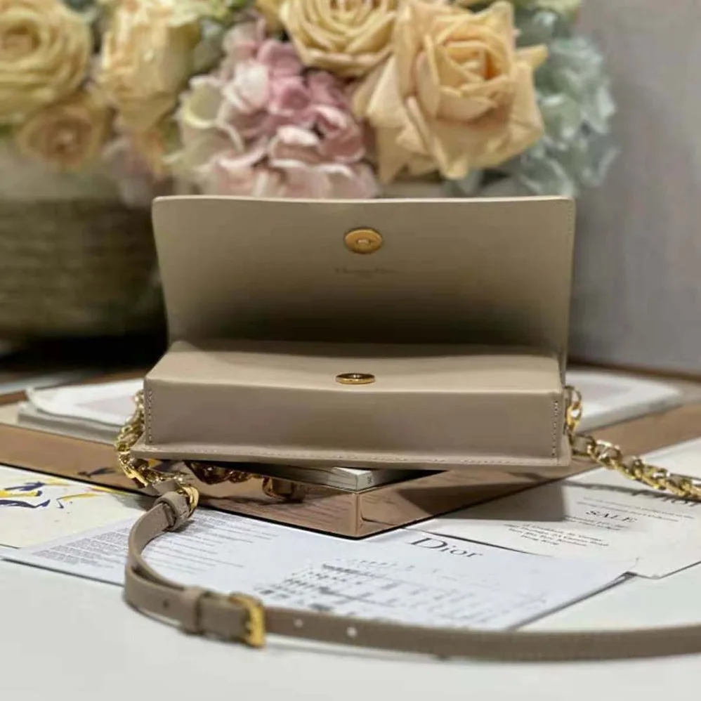 Dior CD Signature Mini Bag Powder Beige Calfskin with Embossed CD Signature for Women