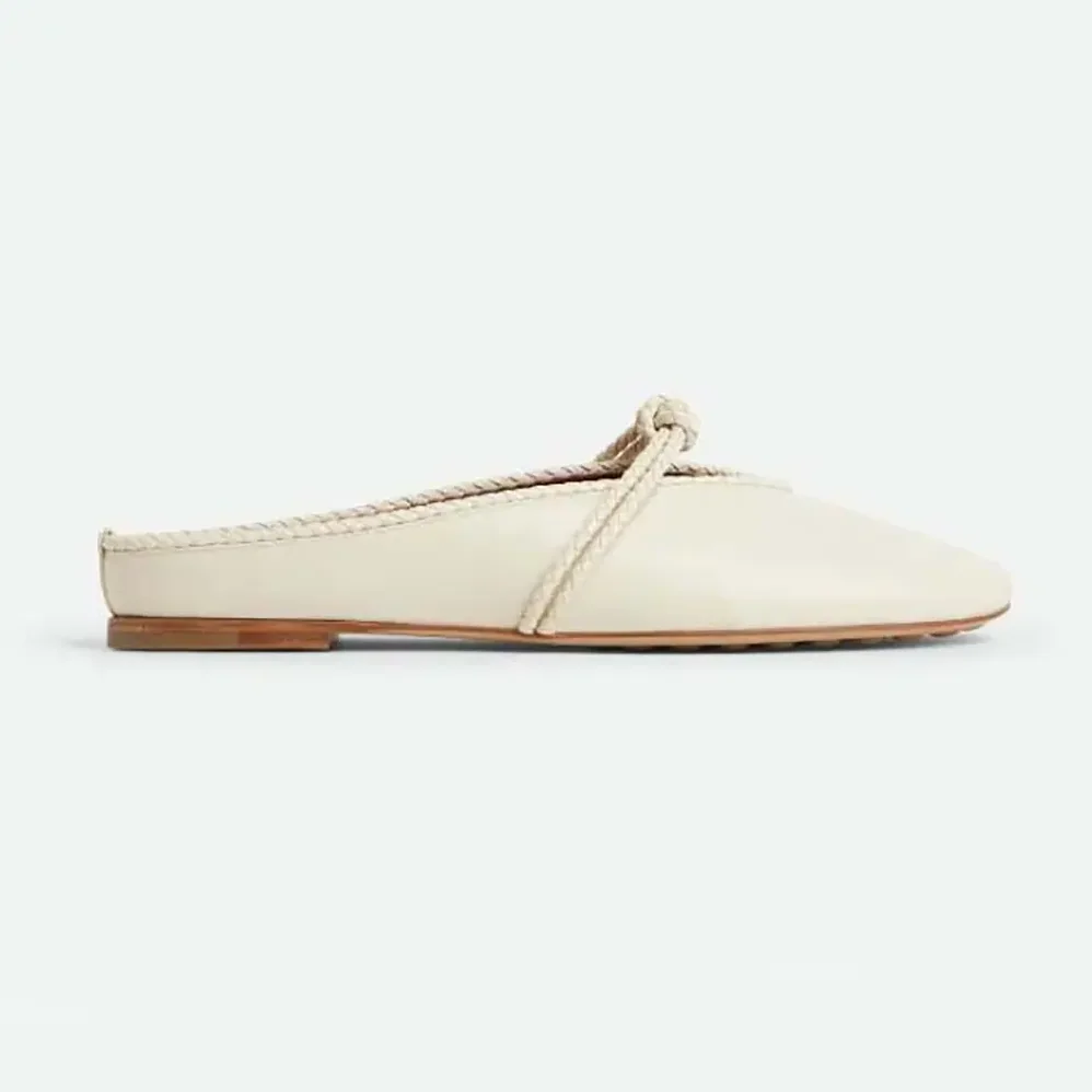Bottega Veneta Rosa Mary-Jane Ballerina for Women in Sea Salt Bottega Veneta Rosa Mary-Jane Ballerina for Women in Sea Salt