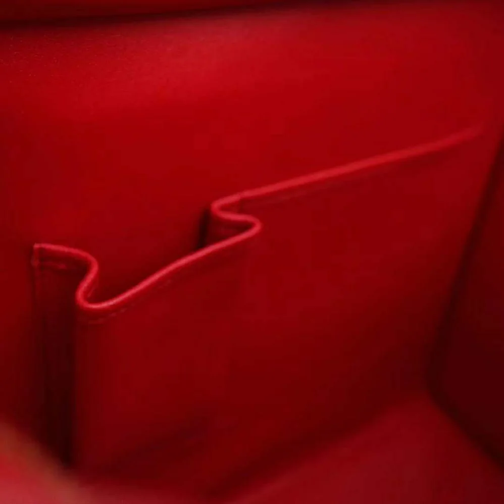 Celine Micro Luggage Handbag in Drummed Calfskin for Women in Red