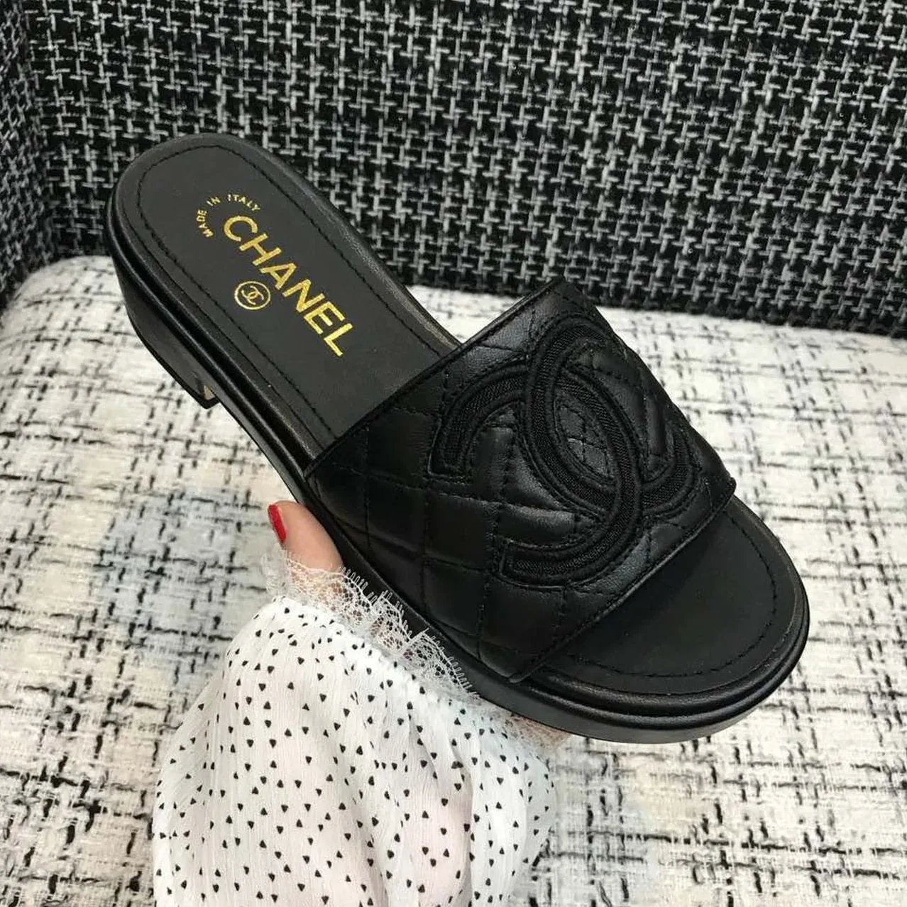 Chanel Mules Black , Shoes