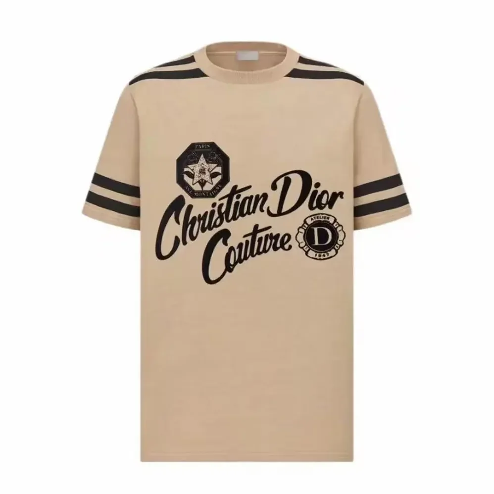 Dior Natural Christian Dior Couture T-Shirt Regular Fit Black Cotton Jersey for Men Dior Natural Christian Dior Couture T-Shirt Regular Fit Black Cotton Jersey for Men