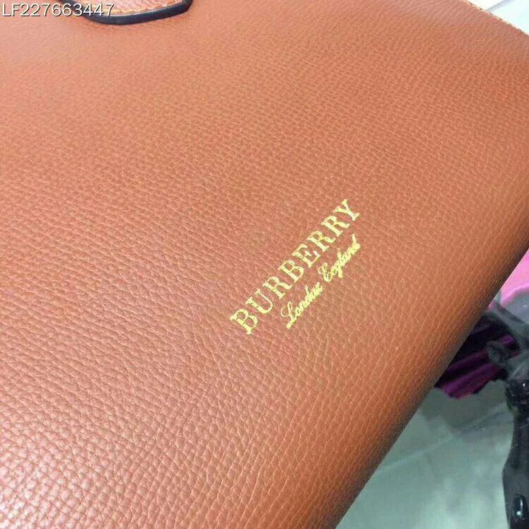 Burberry Small Banner Bag in Leather and House Check in Brown
