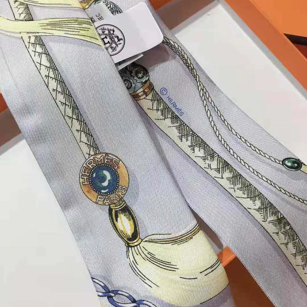 Hermes Cavalcades Twilly for Women in Blue Hermes Cavalcades Twilly for Women in Blue
