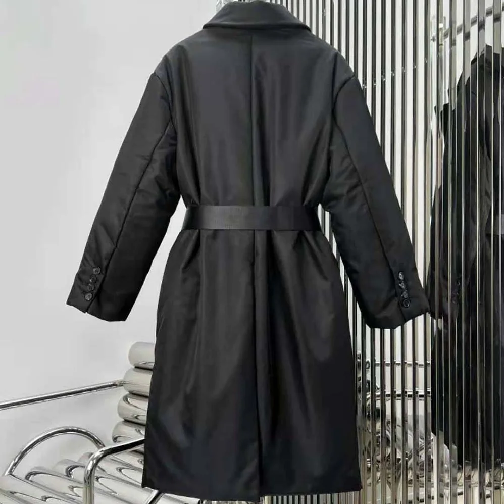 Prada Re-Nylon Down Coat with Enameled Metal Triangle Logo for Women Prada Re-Nylon Down Coat with Enameled Metal Triangle Logo for Women