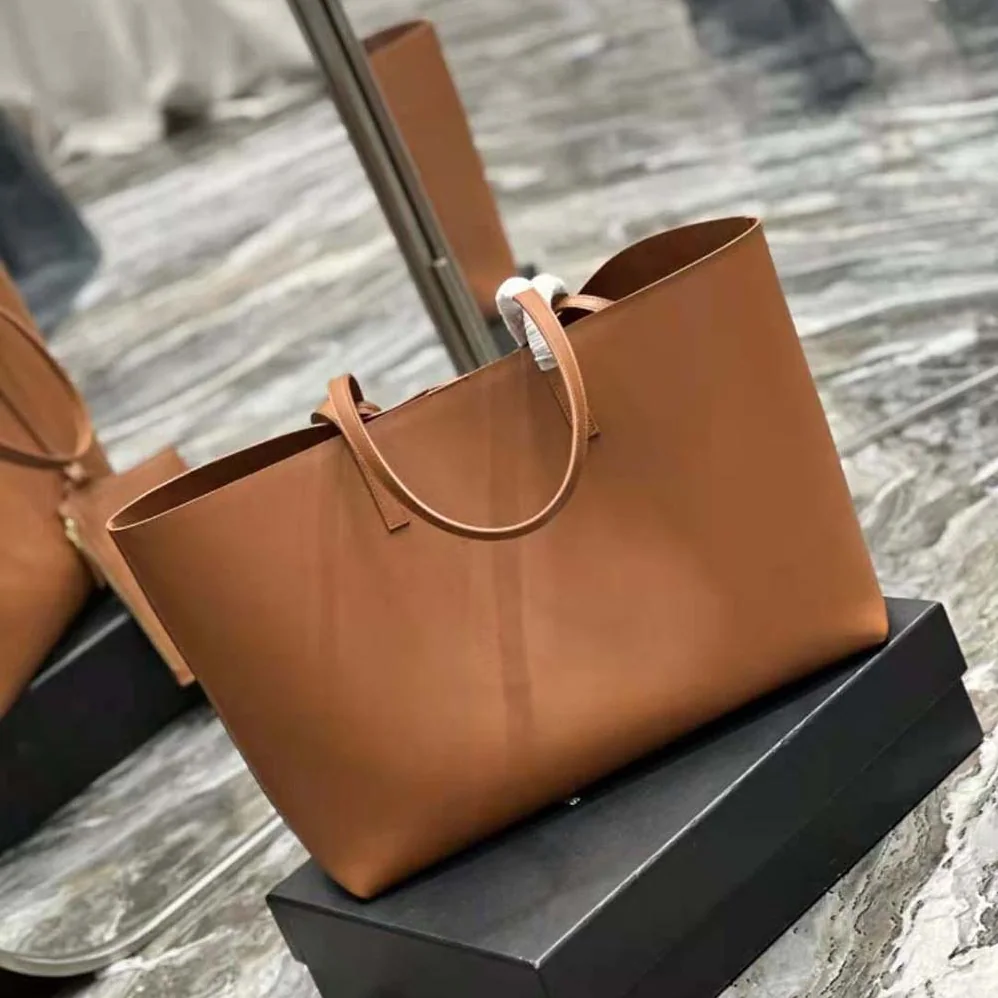 Saint Laurent YSL Shopping Saint Laurent E/W in Supple Leather for Women in Brown