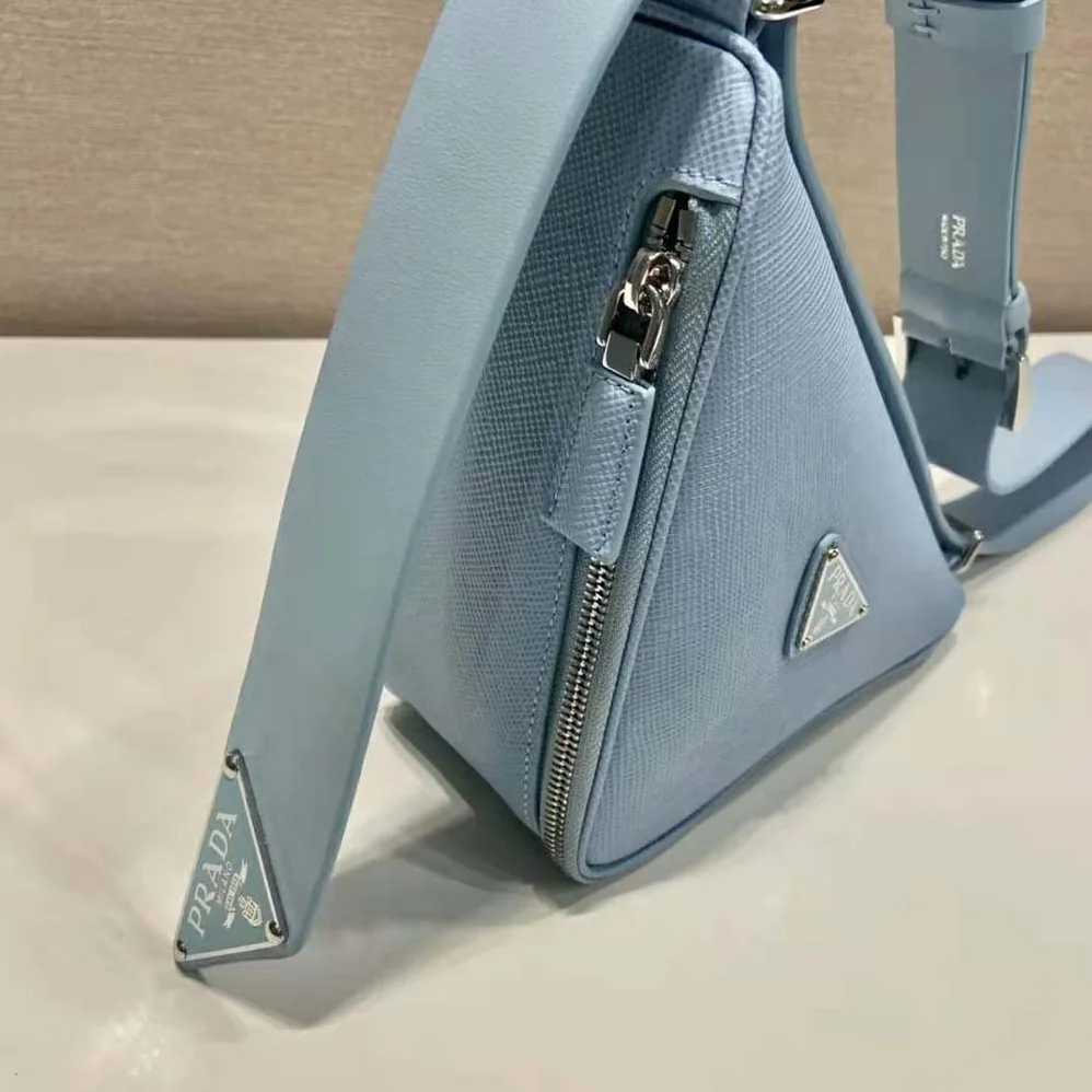 Prada Saffiano Leather Belt Bag for Unisex in Blue Prada Saffiano Leather Belt Bag for Unisex in Blue