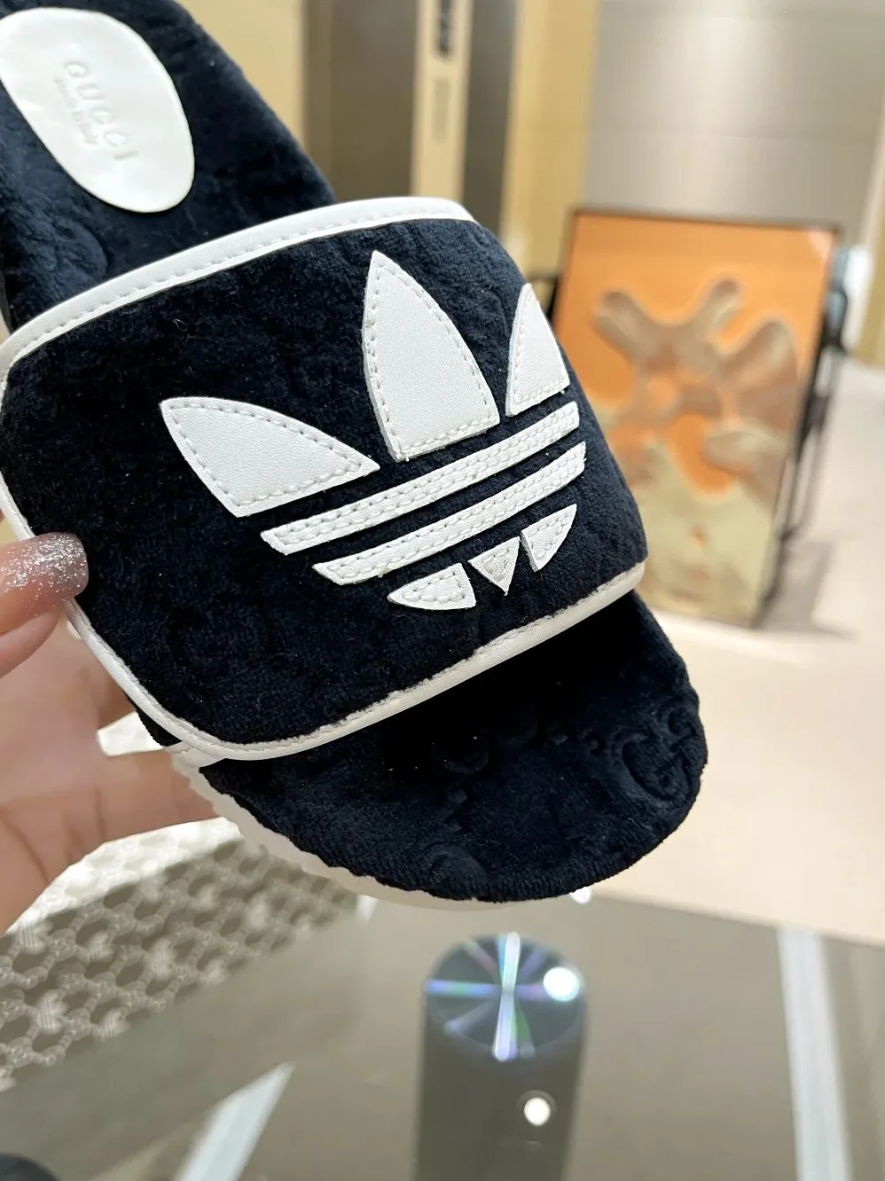 Gucci x Adidas GG Platform Sandal Black for Women Gucci x Adidas GG Platform Sandal Black for Women