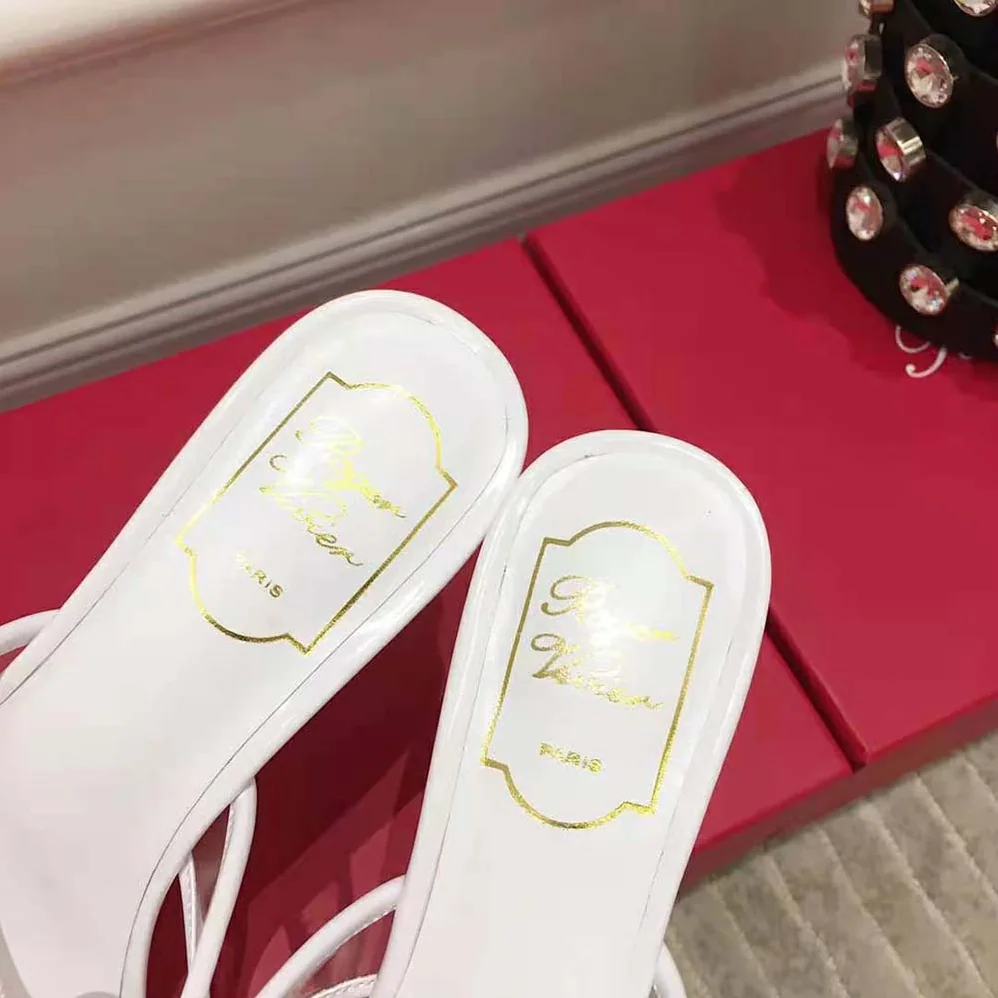 Roger Vivier Bikiviv Metal Buckle Mules in PVC for Women in White