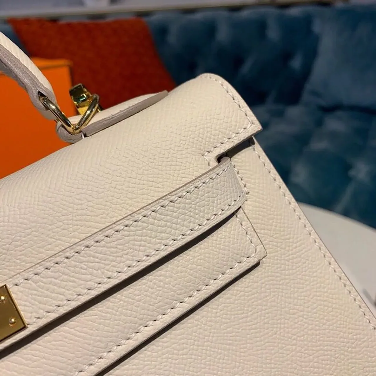Hermes Kelly Craie Gold Toned Hardware /