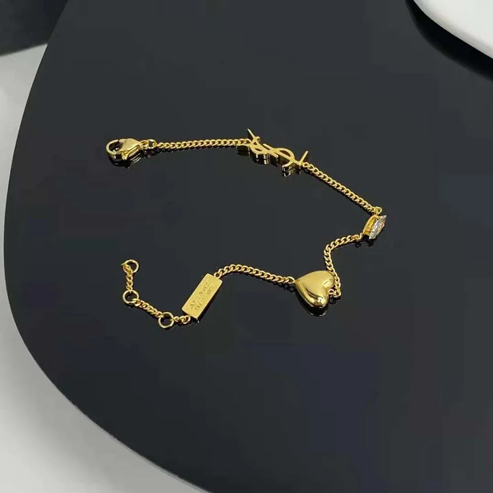 Saint Laurent YSL Opyum Heart Charm Bracelet in Metal for Women