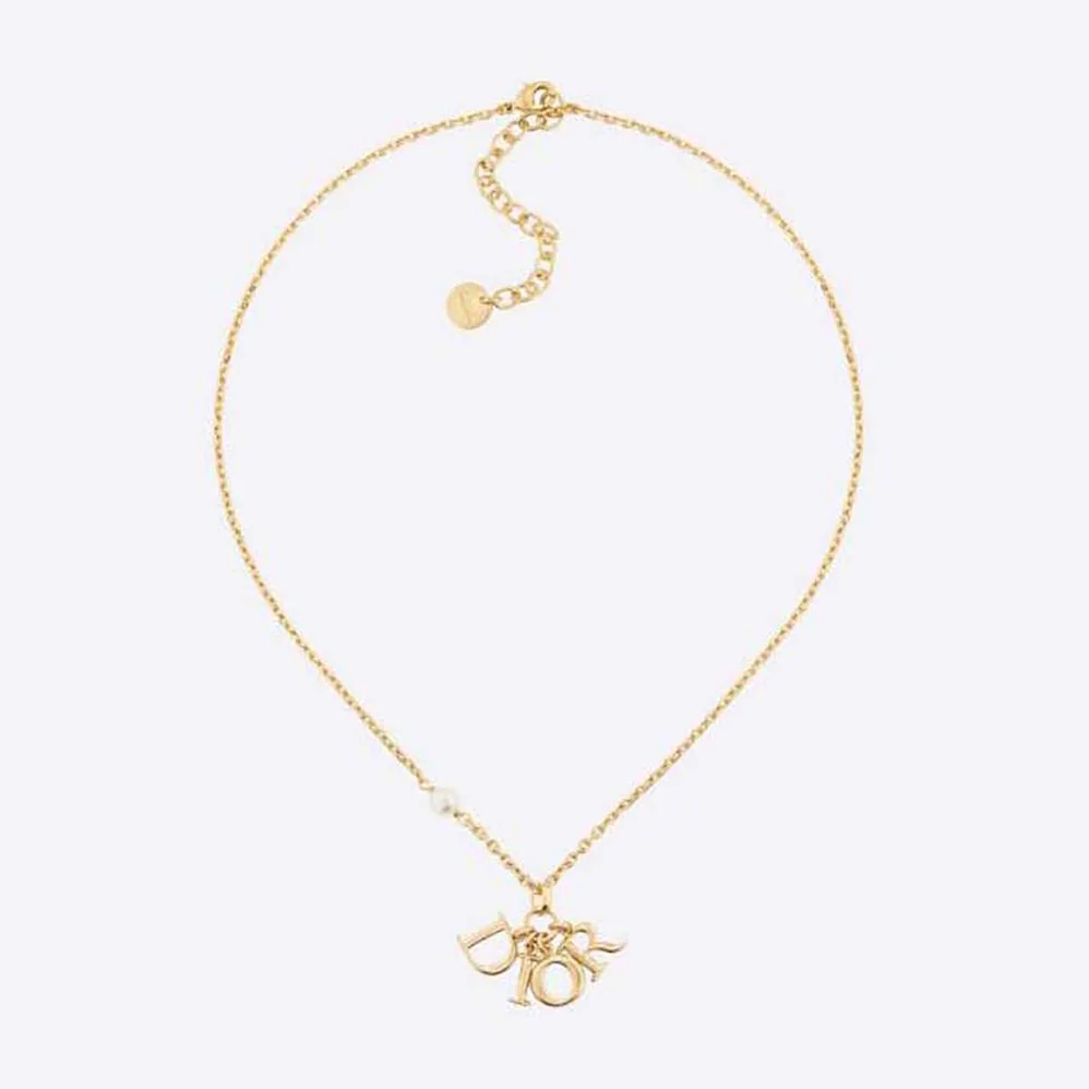 Dior Dio(r)evolution Necklace Gold-Finish Metal with a White Resin Pearl for Women Dior Dio(r)evolution Necklace Gold-Finish Metal with a White Resin Pearl for Women