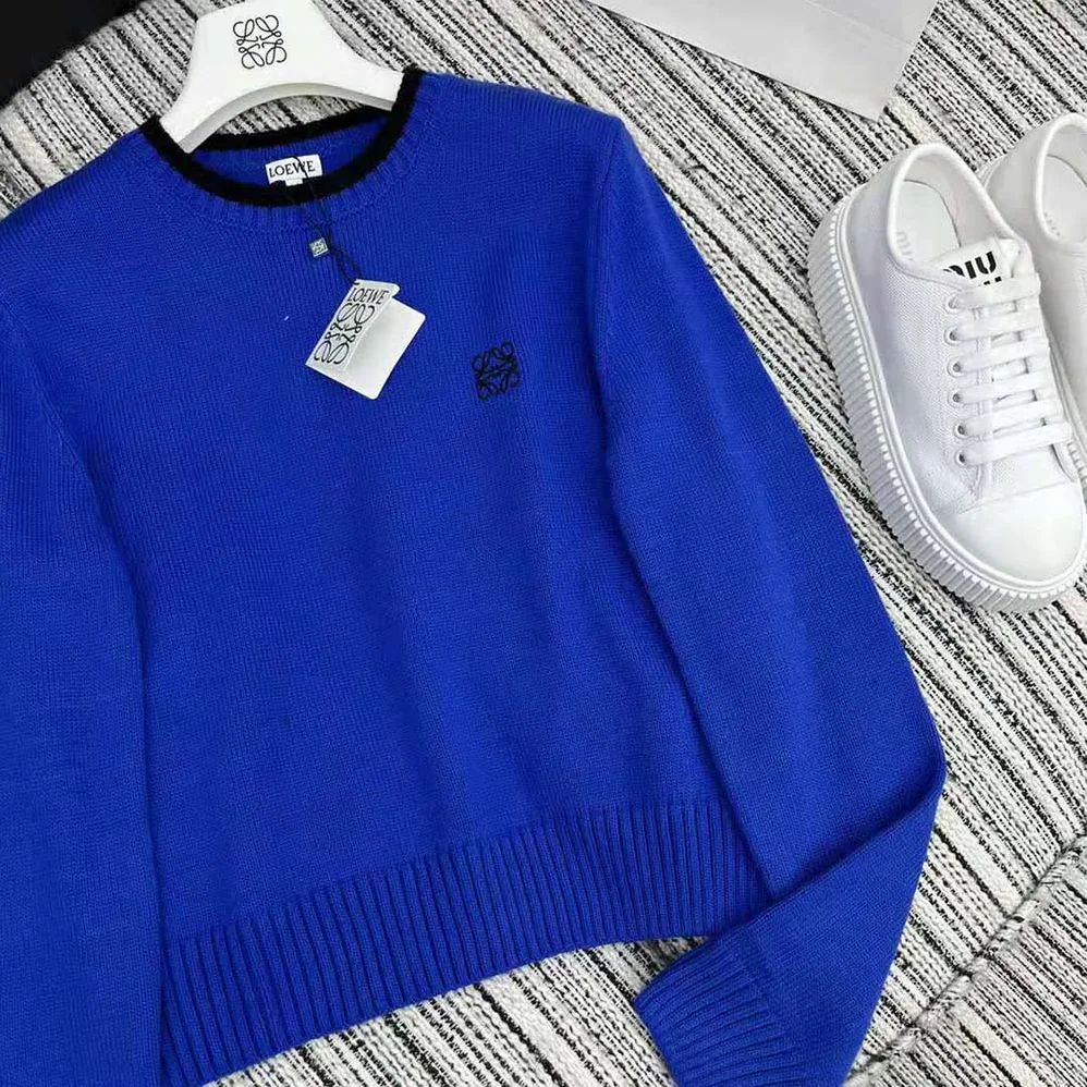 Loewe Sweater in Wool for Women in Blue Loewe Sweater in Wool for Women in Blue