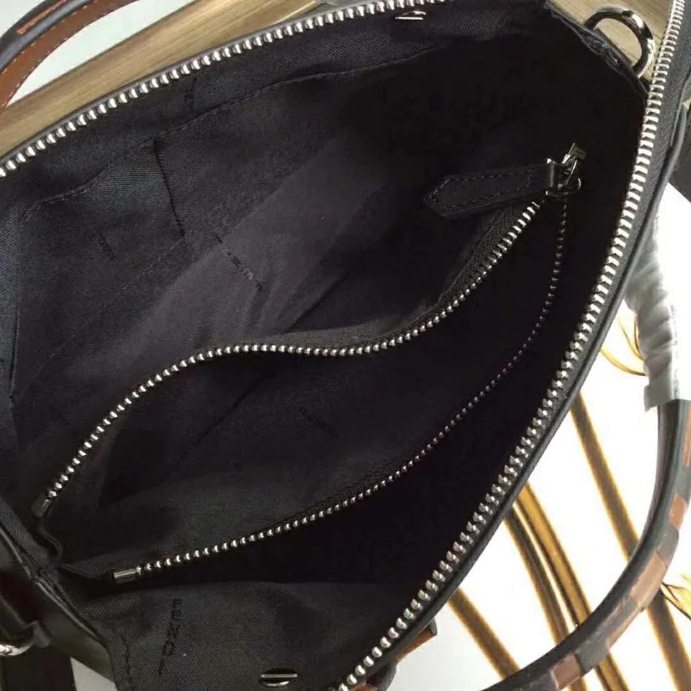 Fendi By the Way Regular Leather Boston Bag for Women in Black