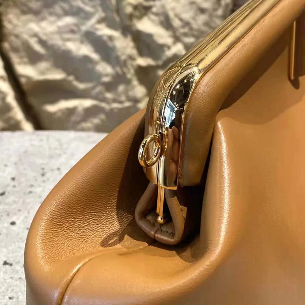 Fendi First Medium Nappa Leather Bag for Women in Brown Fendi First Medium Nappa Leather Bag for Women in Brown