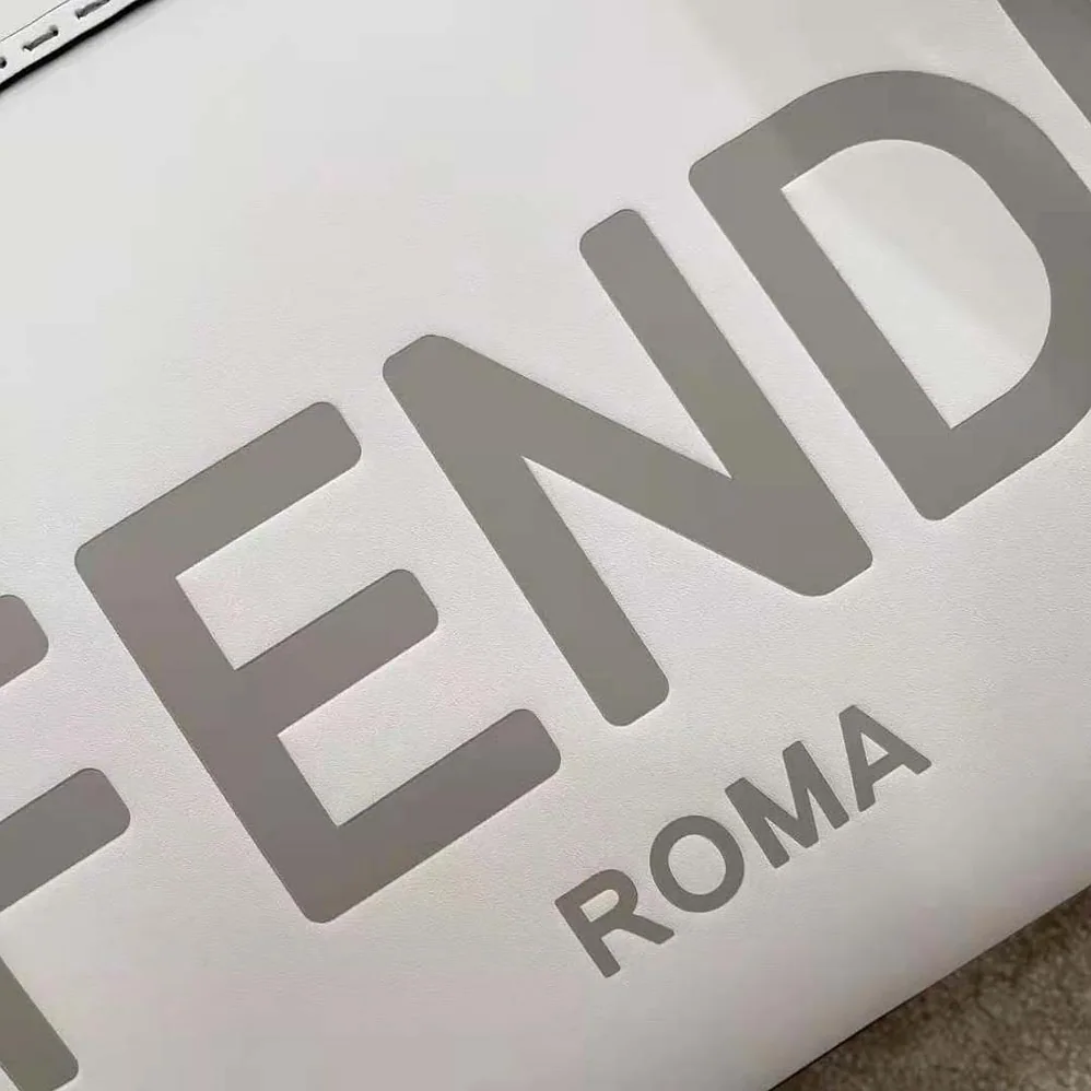 Fendi Sunshine Shopper Leather Shopper for Women in White