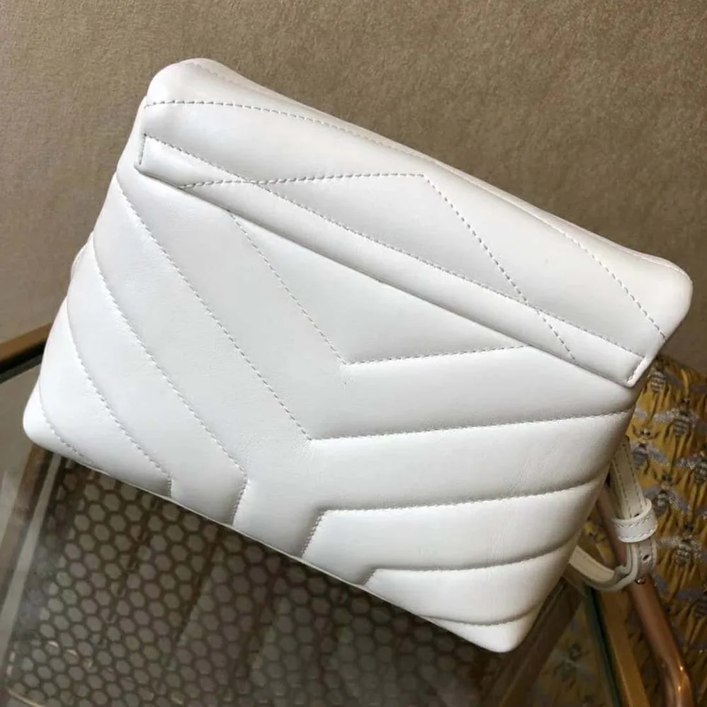 Saint Laurent YSL Small Loulou Bag Y Quilted Leather for Women in White Saint Laurent YSL Small Loulou Bag Y Quilted Leather for Women in White