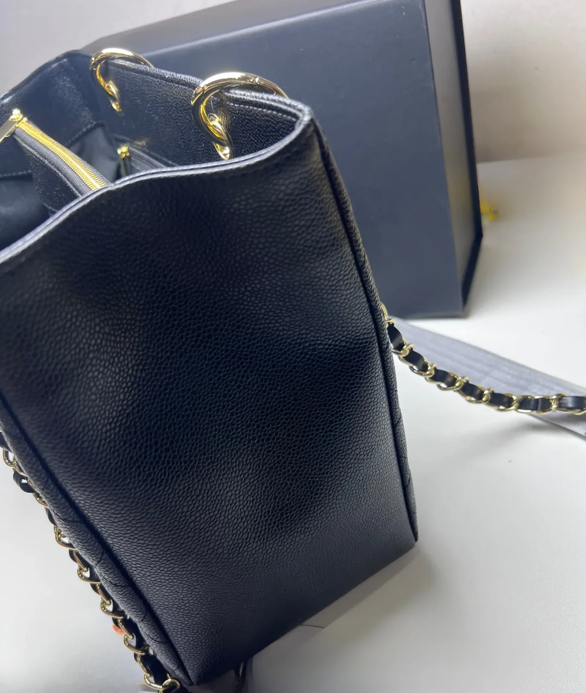 Chanel Classic Large Tote Bag in Black Gold Hardware