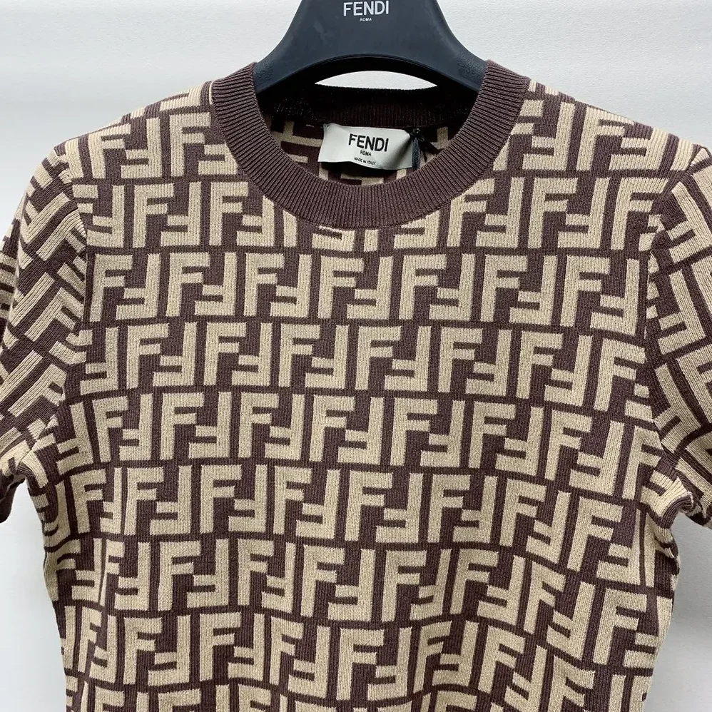 Fendi Sweater Brown FF Cotton for Women Fendi Sweater Brown FF Cotton for Women