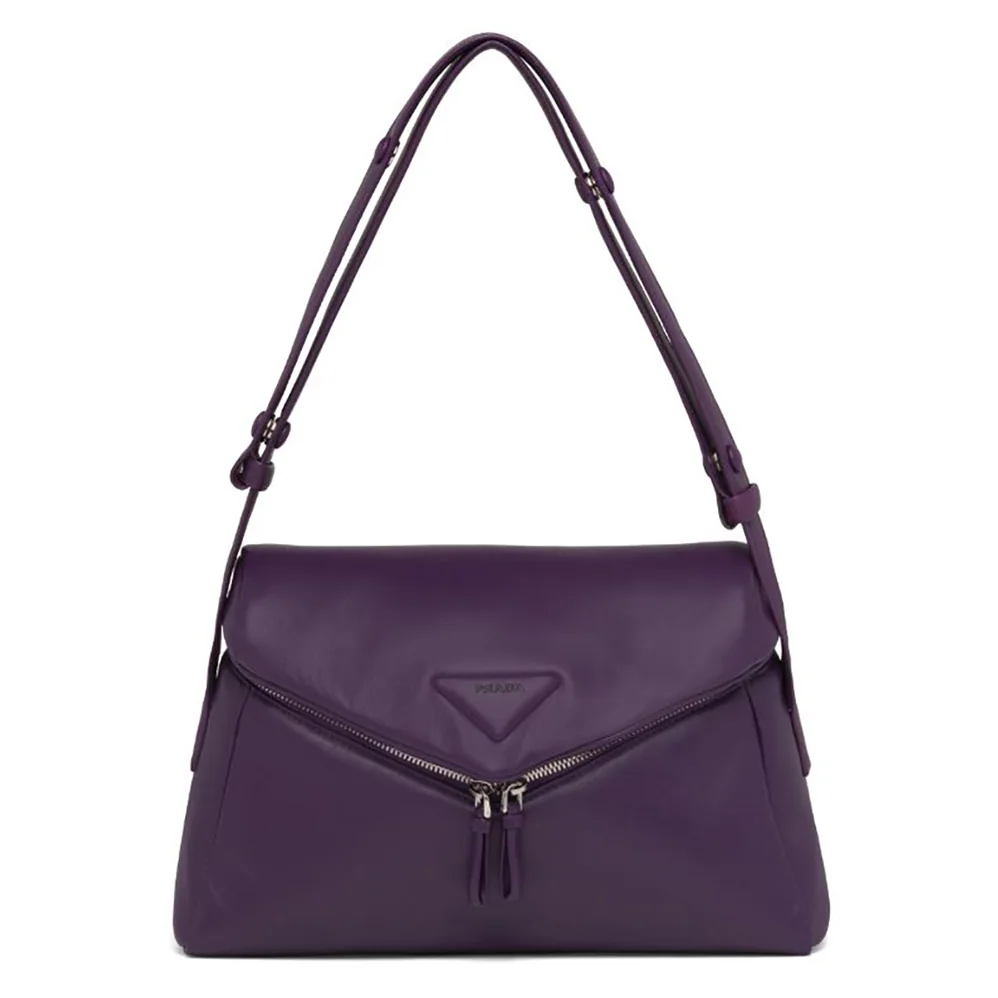 Prada Padded Nappa Leather Prada Signaux Bag for Women in Purple