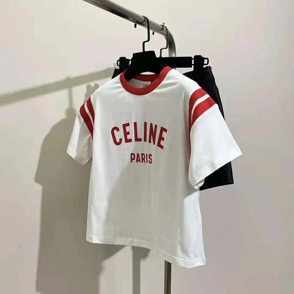 Celine Paris Boxy T-shirt in Cotton Jersey for Men in Red Celine Paris Boxy T-shirt in Cotton Jersey for Men in Red