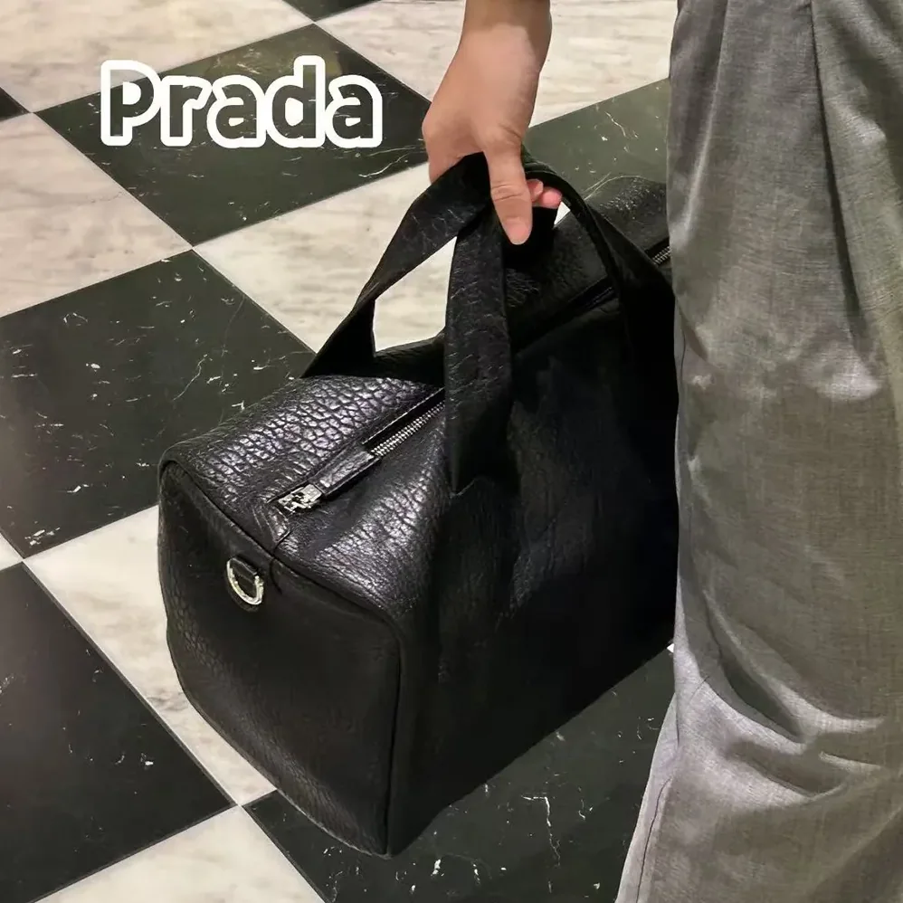 Prada Nappa Leather Duffle Bag for Unisex in Black