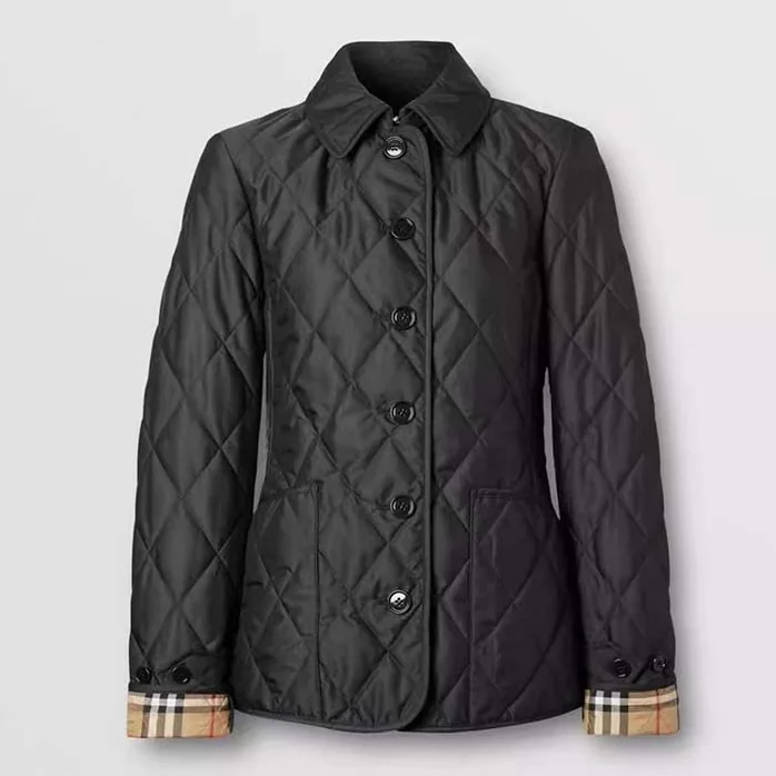 Burberry BBR Black Diamond Quilted Thermoregulated Jacket for Women