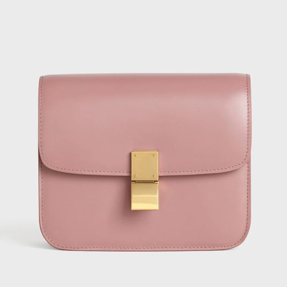 Celine Teen Classic Bag in Box Calfskin for Women in Pink Celine Teen Classic Bag in Box Calfskin for Women in Pink