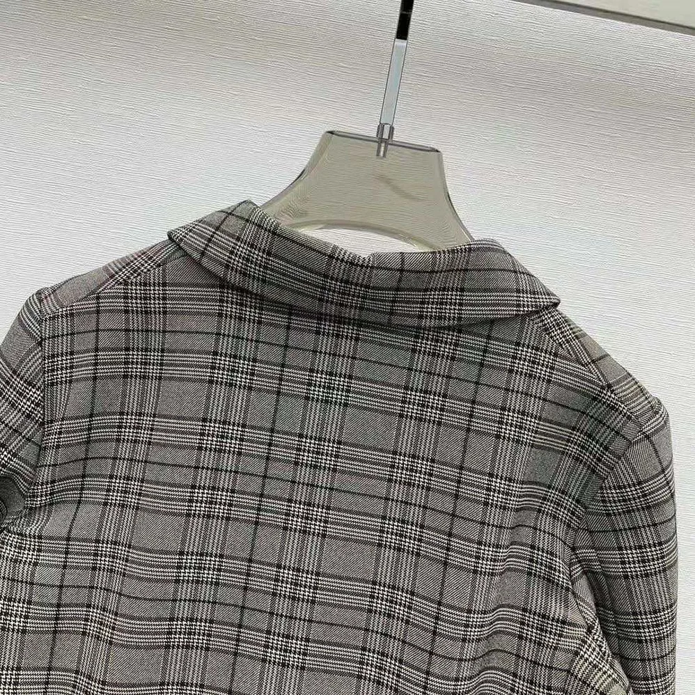 Miu Miu Single-breasted Prince of Wales Check Jacket for Women